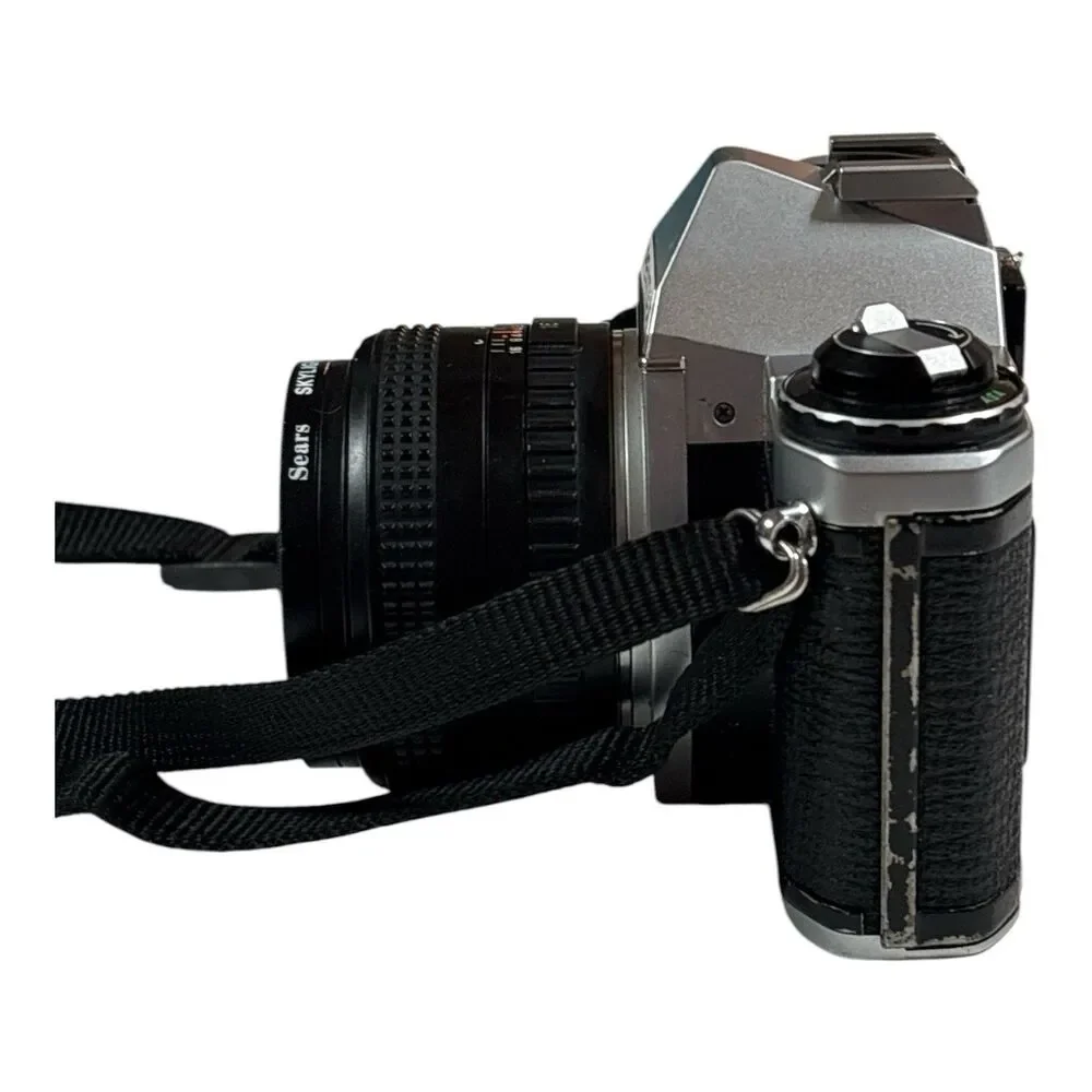 Pentax MX Black 35mm SLR Film Camera W/ 2.8 Telephoto Lens Pentax K Mount & Case